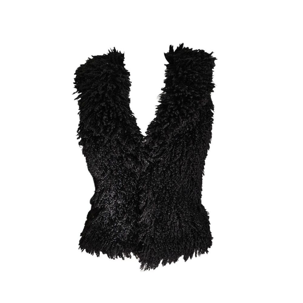 y2k betsey johnson fur vest